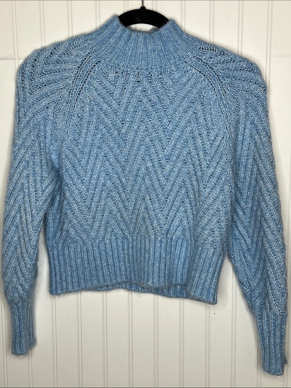Sincerely Jules Sky Blue Cable Knit Turtleneck Sweater XS
